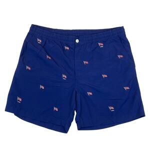 Mens L Polo Ralph Lauren Patriotic Flag Swimsuit Trunks Shorts Red White Blue